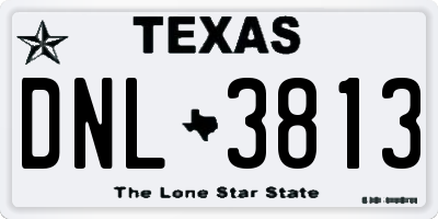 TX license plate DNL3813