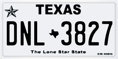 TX license plate DNL3827