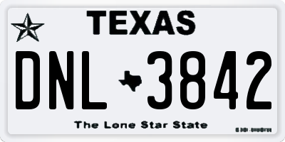 TX license plate DNL3842
