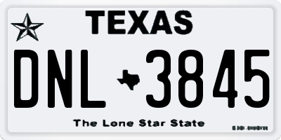 TX license plate DNL3845
