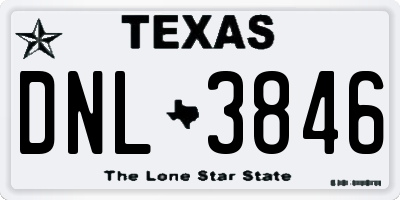 TX license plate DNL3846