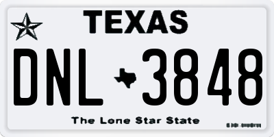 TX license plate DNL3848