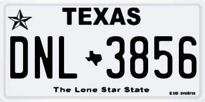 TX license plate DNL3856