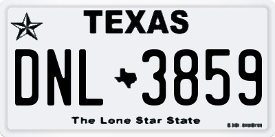TX license plate DNL3859
