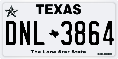 TX license plate DNL3864