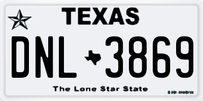 TX license plate DNL3869