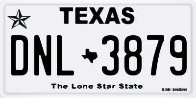 TX license plate DNL3879