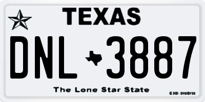 TX license plate DNL3887