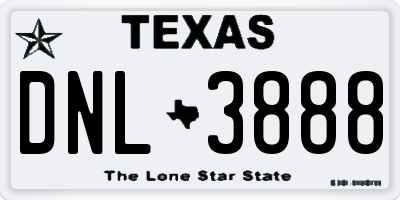 TX license plate DNL3888
