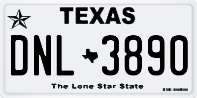 TX license plate DNL3890