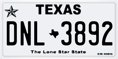 TX license plate DNL3892