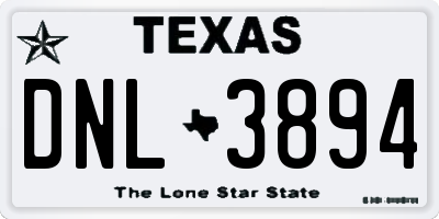 TX license plate DNL3894