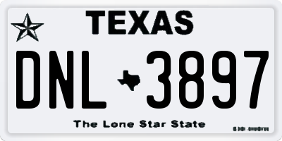 TX license plate DNL3897