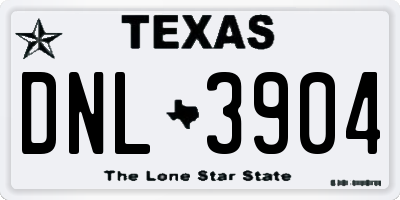 TX license plate DNL3904