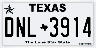 TX license plate DNL3914