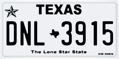 TX license plate DNL3915