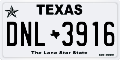 TX license plate DNL3916