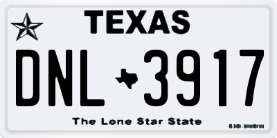 TX license plate DNL3917