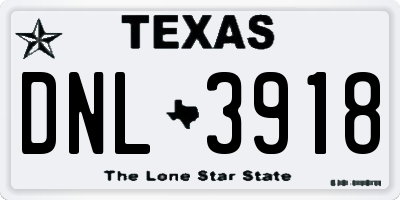 TX license plate DNL3918