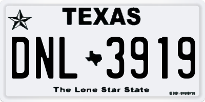 TX license plate DNL3919