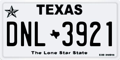 TX license plate DNL3921