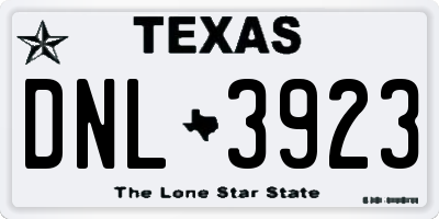 TX license plate DNL3923