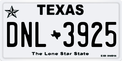 TX license plate DNL3925