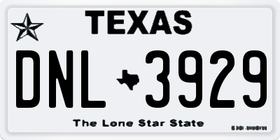 TX license plate DNL3929