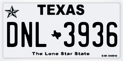 TX license plate DNL3936
