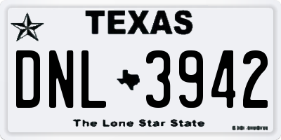 TX license plate DNL3942