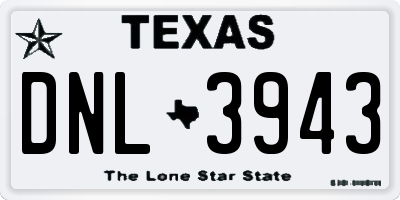 TX license plate DNL3943