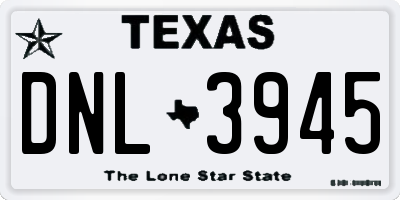 TX license plate DNL3945