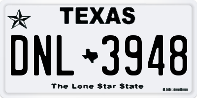 TX license plate DNL3948