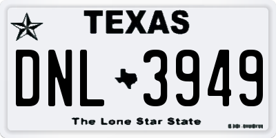 TX license plate DNL3949