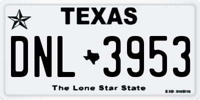 TX license plate DNL3953