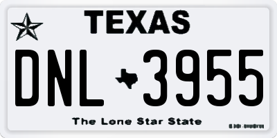 TX license plate DNL3955