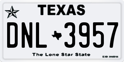 TX license plate DNL3957