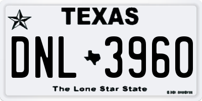 TX license plate DNL3960