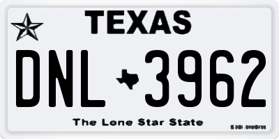 TX license plate DNL3962