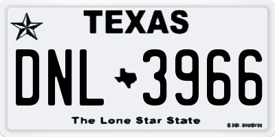 TX license plate DNL3966