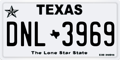 TX license plate DNL3969