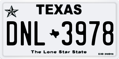 TX license plate DNL3978