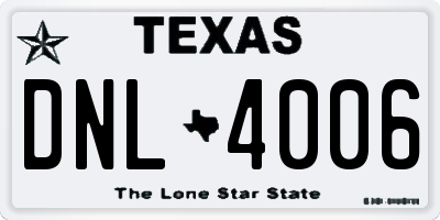 TX license plate DNL4006