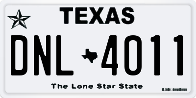 TX license plate DNL4011