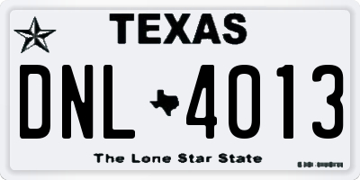 TX license plate DNL4013
