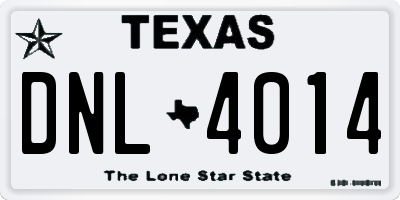 TX license plate DNL4014