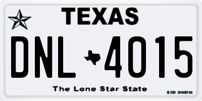 TX license plate DNL4015