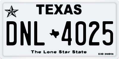 TX license plate DNL4025