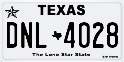 TX license plate DNL4028