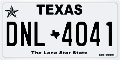 TX license plate DNL4041